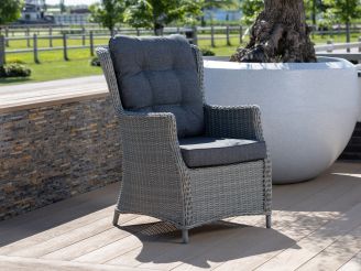 Intenso Milano dining lounge tuinstoel - Grijs - Antraciet - Wicker (vlechtwerk)