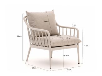 Manifesto Celante lounge tuinstoel - Taupe - Naturel - Bruin - Aluminium
