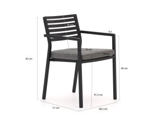 Bellagio Rumo/Furato ellips 200cm dining tuinset 7-delig stapelbaar
