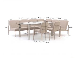 Manifesto San Teodoro/Sestino 160cm hoek dining loungeset 7-delig