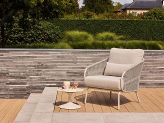 SUNS Dolce lounge tuinstoel - Taupe - Naturel - Bruin - Rope (touw)