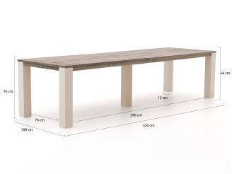ROUGH-X dining tuintafel 320x100x76cm - Teakhout