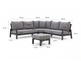 Tierra Outdoor Musone hoek loungeset 4-delig 5-zits
