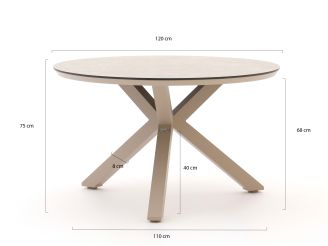 Tierra Outdoor Nuri/Orbital ø 120cm dining tuinset 5-delig