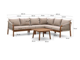 Bellagio Perzano hoek loungeset 5-delig