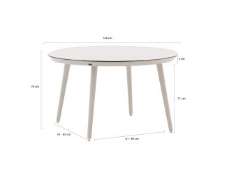 Hartman Le Soleil Element/Sophie Studio ø128cm dining tuinset 5-delig
