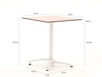Bellagio Canzo klaptafel 70x70x73cm - Kunststof