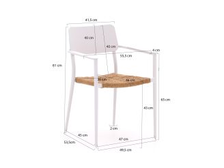 Bellagio Cino/Linosa 160x160cm dining tuinset 9-delig stapelbaar