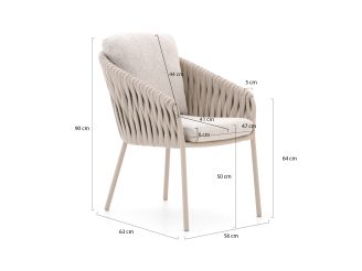 SUNS Nappa/ROUGH-X 100cm dining tuinset 3-delig