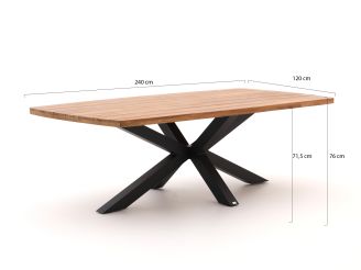 Bellagio Brasimone/Induno Deens Ovaal 240cm dining tuinset 7-delig stapelbaar