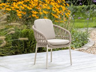 Bellagio Cupello dining tuinstoel - Taupe - Naturel - Bruin - Textileen