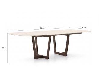 SUNS Palermo low dining tuintafel 280x116x69cm - Sintered stone