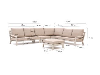 Bellagio Vazzola hoek loungeset 4-delig