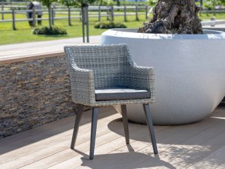 Manifesto Matese dining tuinstoel - Grijs - Antraciet - Wicker (vlechtwerk)