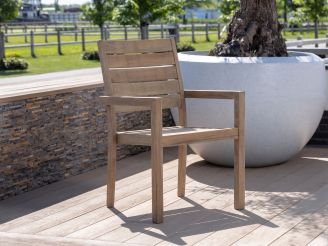 ROUGH-S dining tuinstoel stapelbaar - Old Teak Greywash - Hout