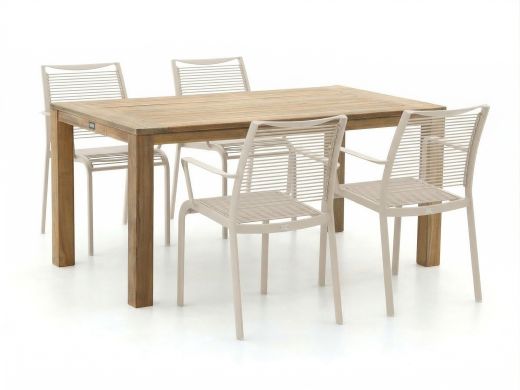 Apple Bee Hawaii/ROUGH-S 160cm dining tuinset 5-delig stapelbaar