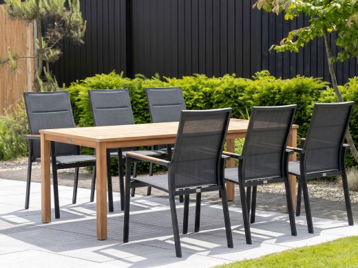 Bellagio Albinea/Liverpool 210cm dining tuinset 7-delig stapelbaar
