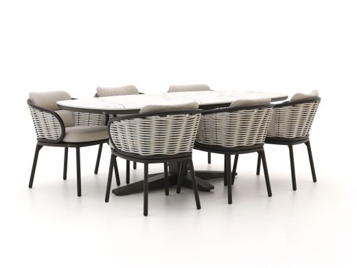 Apple Bee Pine Key/Zanzibar Deens Ovaal 220cm dining tuinset 7-delig