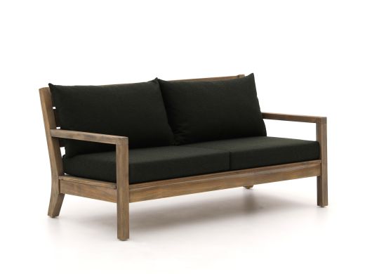 ROUGH Batang lounge tuinbank 160cm - Old Teak Greywash (incl. kussens Dark Moss)
