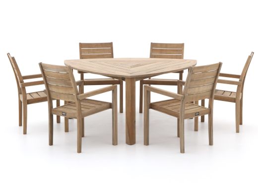ROUGH-S 170cm dining tuinset 7-delig stapelbaar