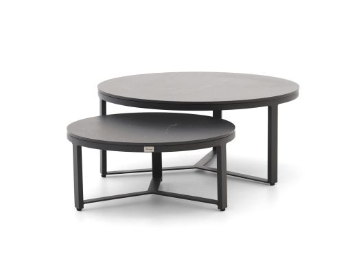 Bellagio Ficarolo lounge tuintafelset ø85cm(h:35cm)/ø65cm (h:30cm)
