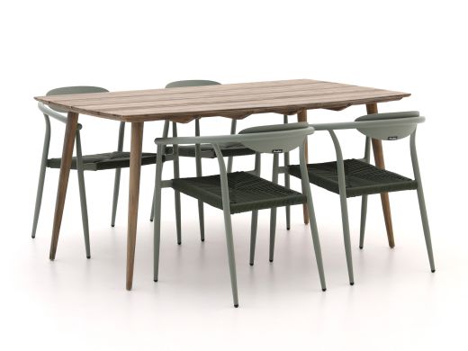 Manifesto Cavone/ROUGH-K 160cm dining tuinset 5-delig stapelbaar