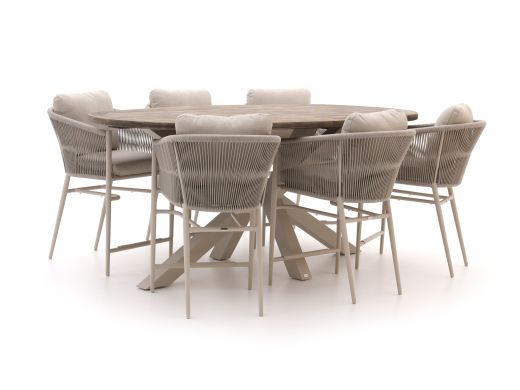 Bellagio Mineo/ROUGH-Y Ellips 240cm high dining tuinset 7-delig