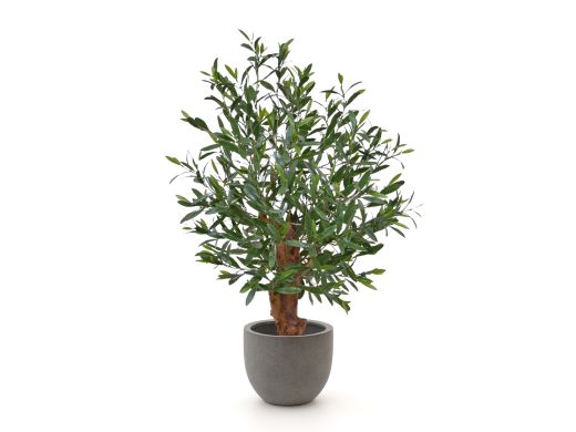 Designplants/Luca Lifestyle olijf Bonsai kunstplant (h:90cm) met Grigio New Egg bloempot - Groen (UV bestendig) (bloempot = Natural Concrete)
