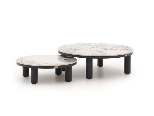 Bellagio Sarsina lounge tuintafelset ø85cm(h:27cm)/ø65cm (h:21cm)