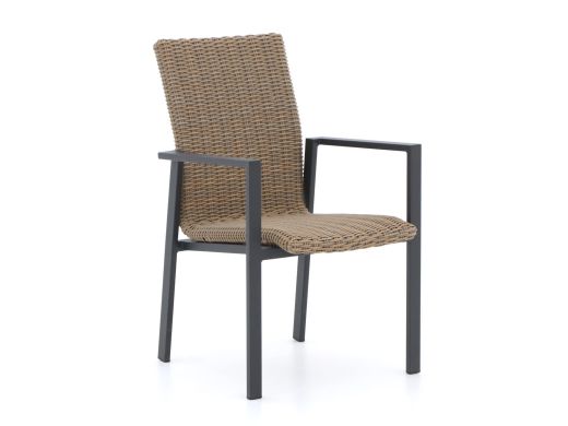 Manifesto Villongo dining tuinstoel stapelbaar - Taupe - Naturel - Bruin - Wicker (vlechtwerk)