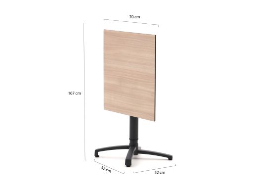 Bellagio Canzo klaptafel 70x70x73/109cm verstelbaar - Kunststof