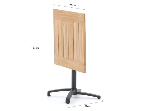 Bellagio Canzo klaptafel 70x70x75cm - Teakhout