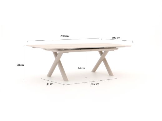Bellagio Citadella dining tuintafel uitschuifbaar 200/260x100x78cm - Sintered stone