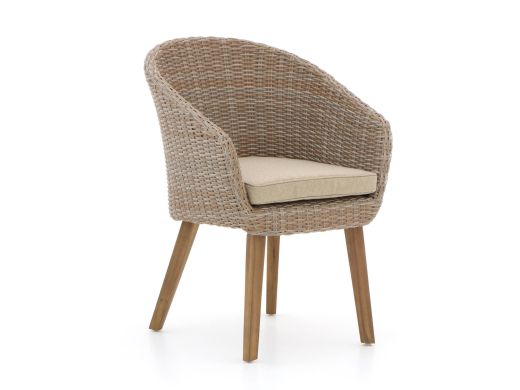 Intenso Tropea dining tuinstoel - Taupe - Naturel - Bruin - Wicker (vlechtwerk)