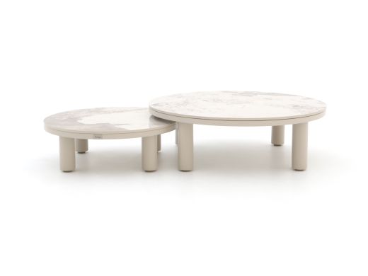 Bellagio Sarsina lounge tuintafelset ø85cm(h:27cm)/ø65cm (h:21cm) - Sintered stone