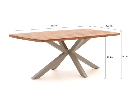 Bellagio Brasimone/Induno Deens Ovaal 240cm dining tuinset 7-delig stapelbaar