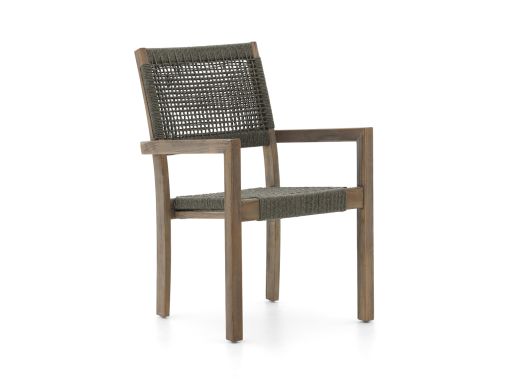 ROUGH Batang Rope dining tuinstoel stapelbaar - Grijs - Antraciet - Rope (touw)