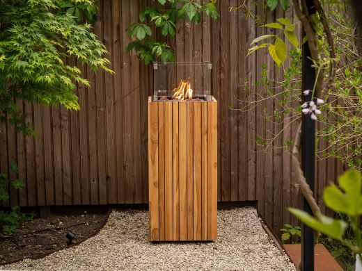 Cosipillar Square gaslantaarn 40x40x110cm - Teak
