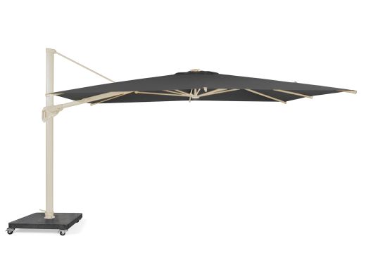 SUNS Novara zweefparasol 400x300cm - Charcoal Black (Frame = Camel Sand) (incl. 170kg voet)