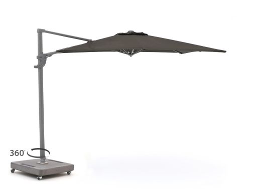 Shadowline Francisco zweefparasol 260x260cm - Charcoal Black (incl. voet 160kg verrijdbaar) (incl. kruisvoet, excl. tegels) (incl. beschermhoes)
