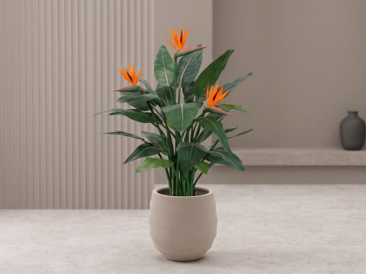 Designplants Strelitzia kunstplant (h:115cm) - Oranje t.b.v. potmaat M