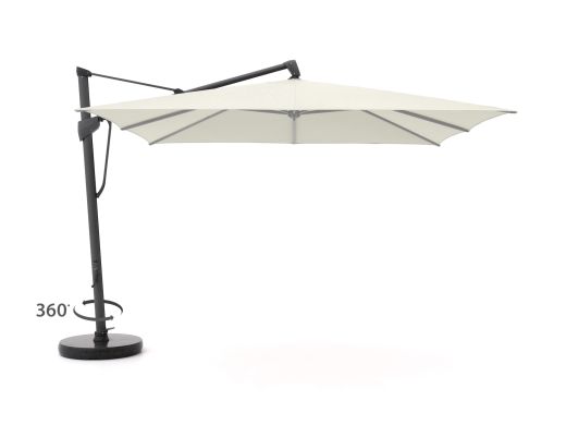 Glatz Sombrano S+ Easy zweefparasol 300x300cm - Ecru (158) (incl. Shadowline voet 140 kg) (incl.hoes) (Frame = Antraciet)
