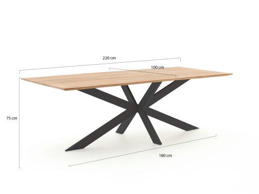 Bellagio Marudo/Furato 220cm dining tuinset 7-delig stapelbaar