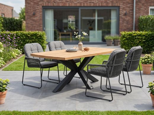 Tierra Outdoor Rivera/Induno Deens Ovaal 180cm dining tuinset 5-delig