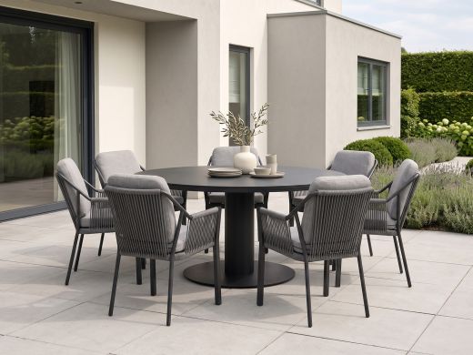 Tierra Outdoor Liv/La Fonte ø150cm dining tuinset 7-delig