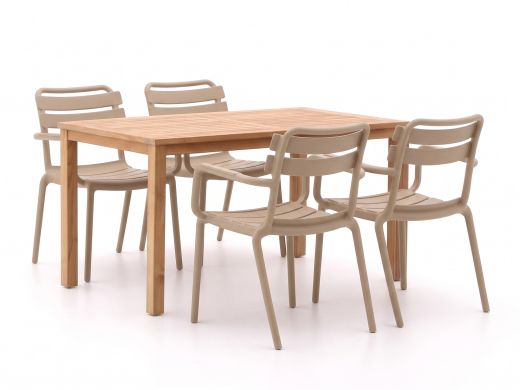 Forza Vico/Liverpool 145cm dining tuinset 5-delig stapelbaar