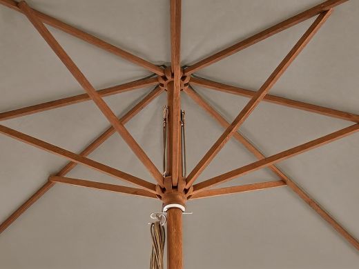 Glatz Piazza parasol ø 250cm - Taupe (151) (excl. voet) (Frame = Teak look)