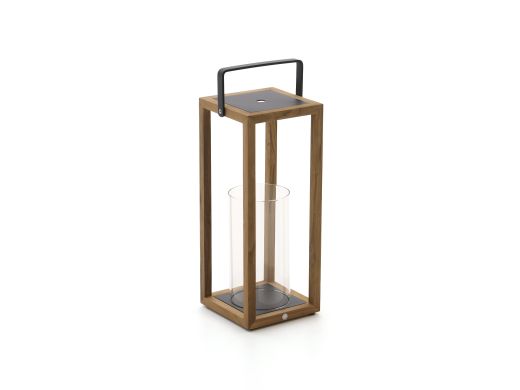 SUNS Sam lantaarn 20x22x53cm - Natural Teak/Matt Royal Grey