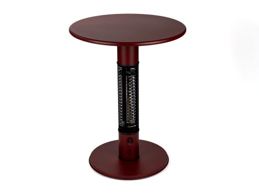 Monti HeatLine Pulse tafel met terrasverwarmer 1500W ø60cm (h: 75cm) - Red