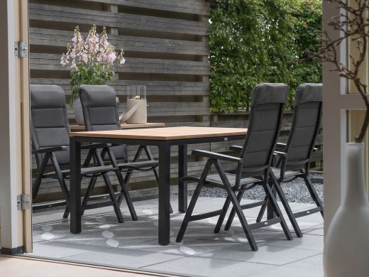 Forza Tione/Linosa 100cm dining tuinset 5-delig verstelbaar